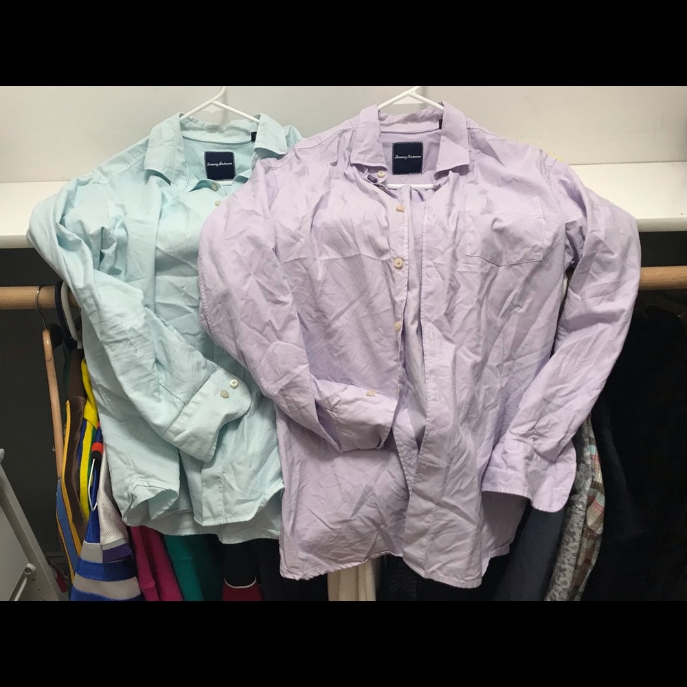 🦈 2x TOMMY BAHAMA SILK BUTTON DOWN SHIRT 🔥